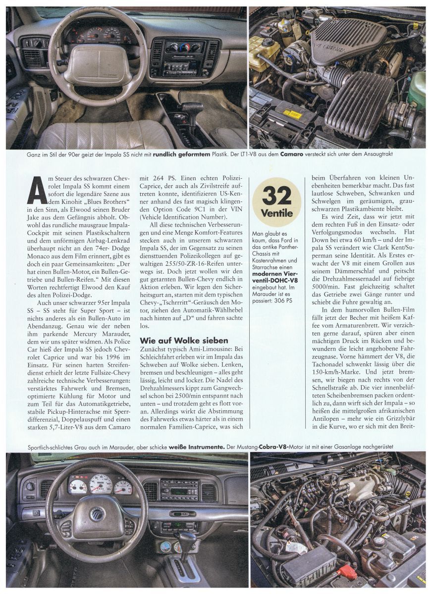 2003 Mercury Marauder interior with white gauges and center console