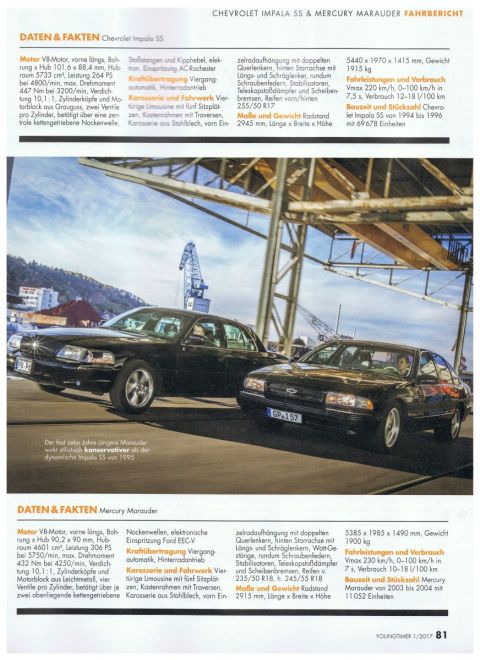 2003 Mercury Marauder - Two black sedans, a 2003 Mercury Marauder and a Chevrolet Impala SS, are parked outdoors.