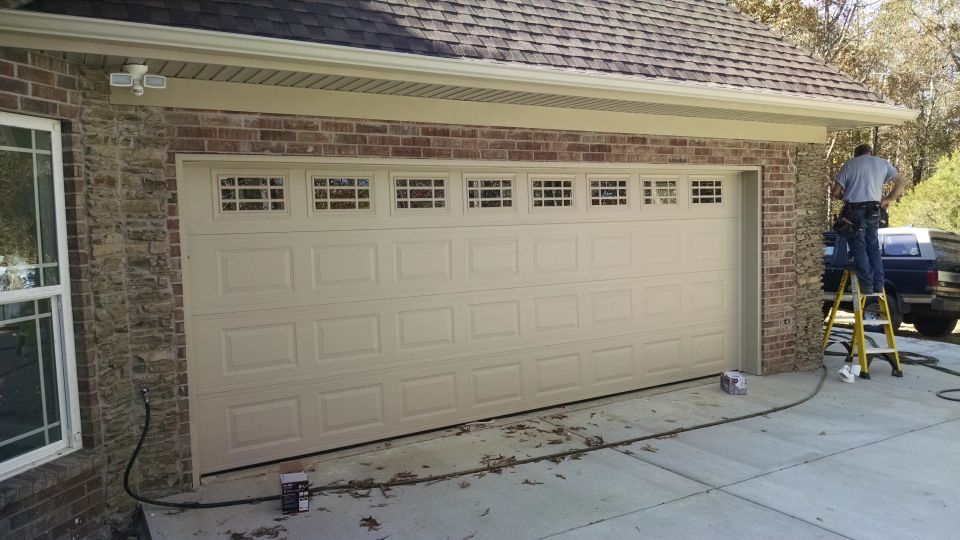 We paid a little extra to get the door made in tan instead of painted on-site.