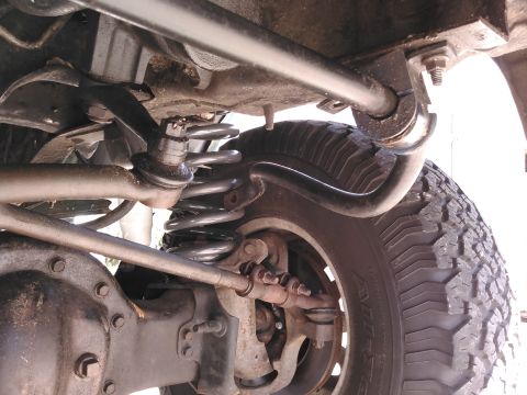 1996 Ford Bronco - due to my soft 5.5inch Deaver coils and my high speed driving i really need swaybars. but with the lift and my tierod flip, i needed to mod…