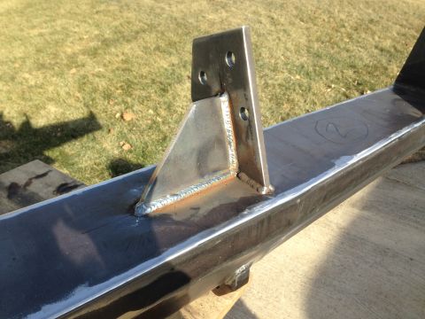 1979 Ford Bronco - Custom steel bumper section with welded bracket and mounting holes, ready for installation.