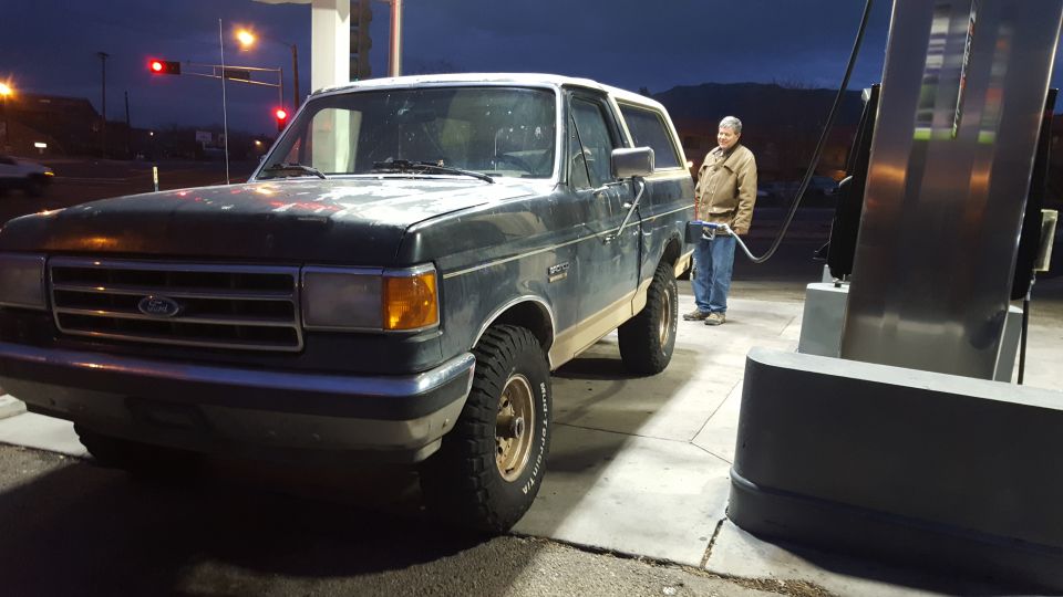 First trip to the gas station!