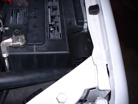 2003 Ford Excursion - rain guard in place. This flap could be wider for better protection
