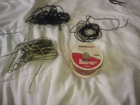 1990 Ford F-250 - this is jsut soem of the wiring i had laying around. i had a spool of red wire i used for the power. i had a black wire which is smaller th…
