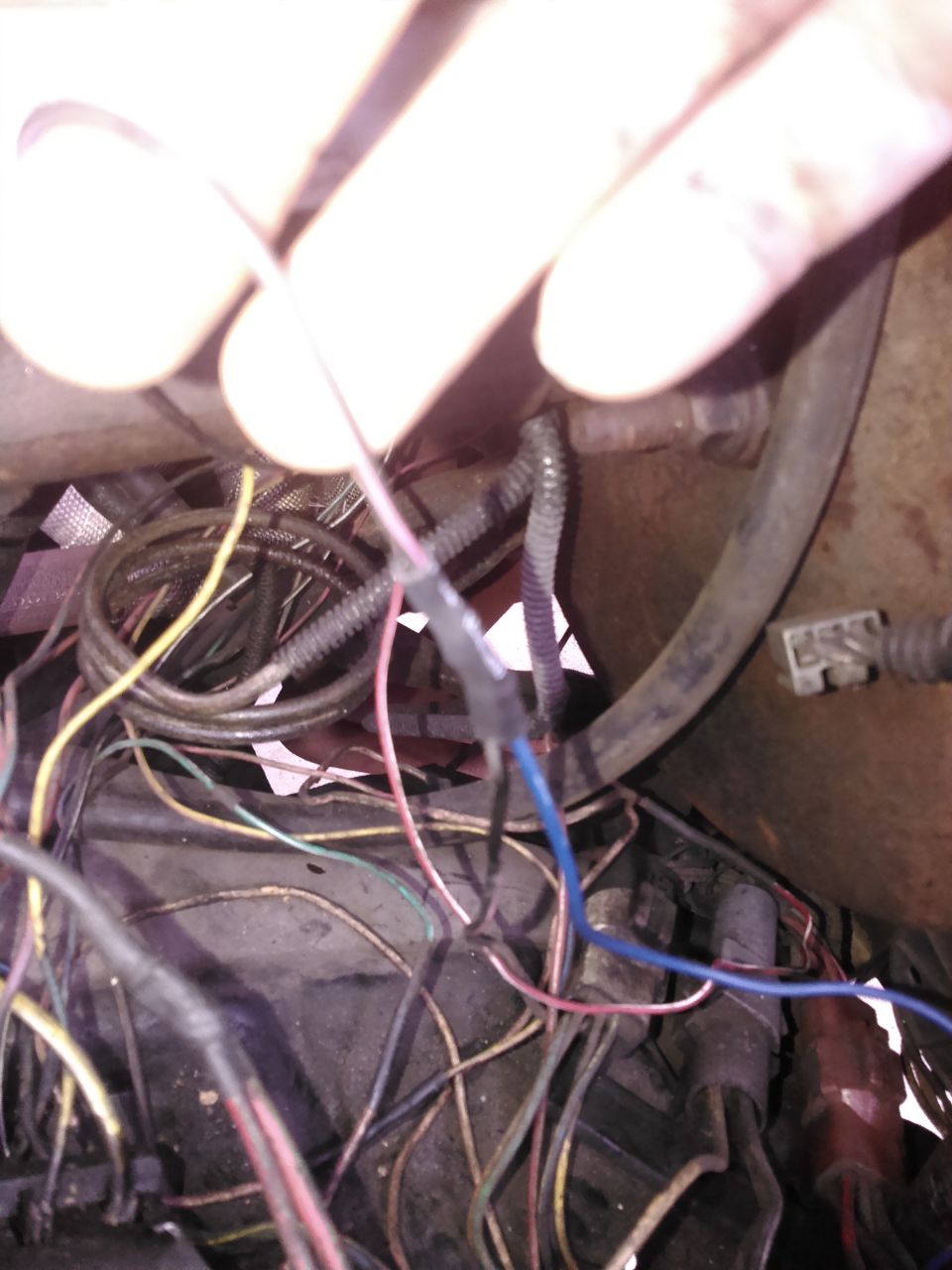my wiring is kinda messy due to my Explorer EFI swap. i found the wire for the reverse light  and spliced it in. the wire color is Black w/ Pink stripe. it should be in the engine harness wiring somewhere since it comes from the transmission range sensor