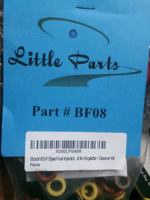 1996 Ford Bronco - Fuel injector O-rings for an 8 cylinder engine, labeled as part BF08.