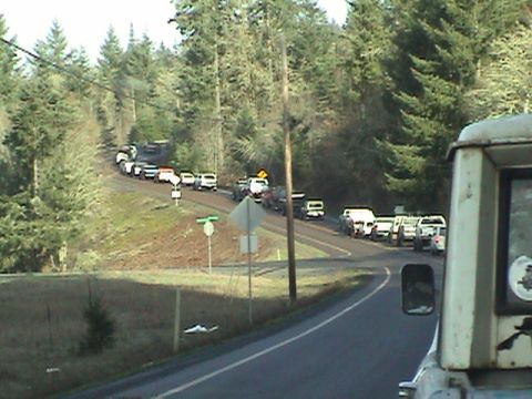 1994 Ford Explorer - As far as I can see ahead of me is the view of trucks lined up into Mud Fest 2004
