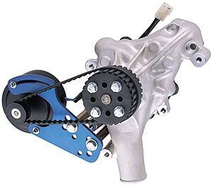 1982 Ford Bronco - This image shows a close-up view of a supercharger pulley system, likely an aftermarket part.