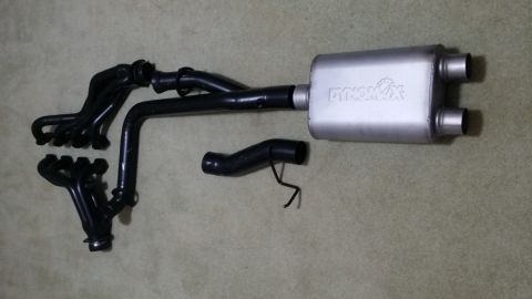 1996 Ford F-250 - Should prove to be fun tomorrow. Headman kit 89510 and Dynomax muffler 17228.