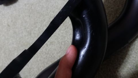 1996 Ford F-250 - Whoa! Big dent. Pinky finger for size reference. I'm 6-2 ish and 175 so not the largest hands but far from small.