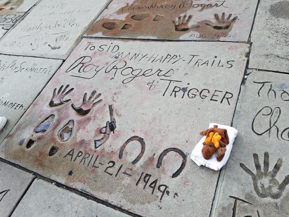 Hollywood Walk of Fame handprints and footprints of Roy Rogers and Trigger.