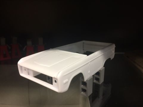 1989 Ford Bronco - Model kit body of a 1967-1977 Ford Bronco, shown from the front.
