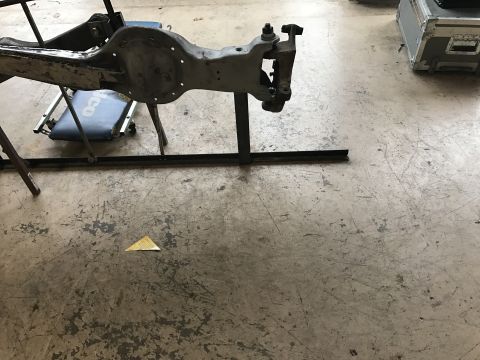 1996 Ford Bronco - Rear axle assembly for a 1996 Ford Bronco is shown mounted on a stand.