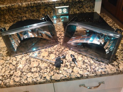 1996 Ford Bronco - my current headlights are basically these same headlight housings are all chrome. they are the clear lenses with a little shroud to prevent…