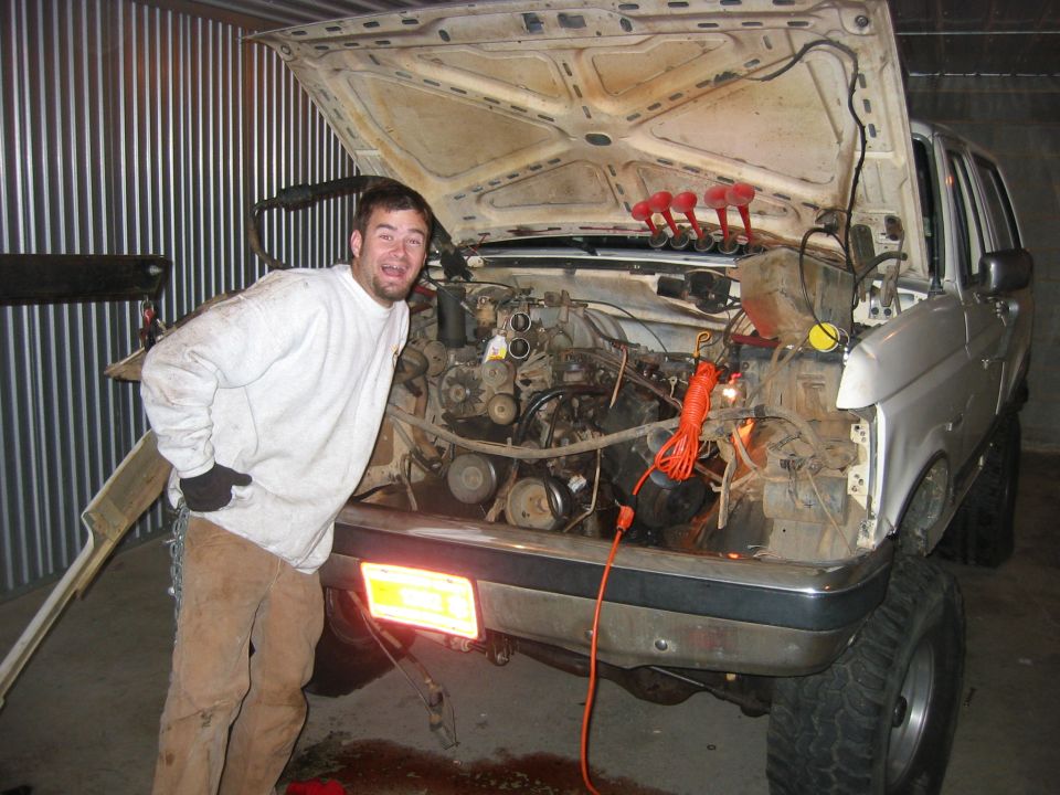 Here is Ned...without him I wouldnt have been able to do this. He arranged for the 460 to be shipped to his shop Horsepower Unlimited, put me in contact with their rebuilder who did a bang up job with it, and let me borrow his tools and the shops cherry picker, even delivering it and helping with the removal. Thanks alot Ned
