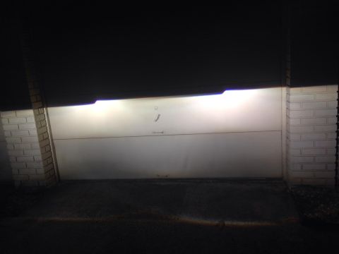 1996 Ford Bronco - the new projectors. they wern't adjsuted but you can see how the light has much better distribution while still being very bright. they hav…