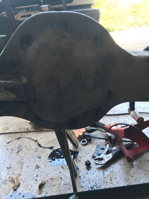 1996 Ford Bronco - Close-up of a rear axle differential assembly, likely undergoing maintenance or repair.
