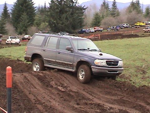 1994 Ford Explorer - A stock 4 door explorer got high centered on this last hump, but other than that he had no problems