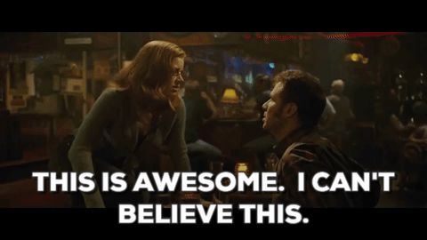 1995 Mercury Grand Marquis - Movie screen grab used as a reaction image: two people leaning toward each other in a dimly lit bar, with white subtitle text reading "THIS…