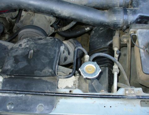 1992 Ford Bronco - Step 1 of a planned custom air box, using the more direct F-250 snorkel.