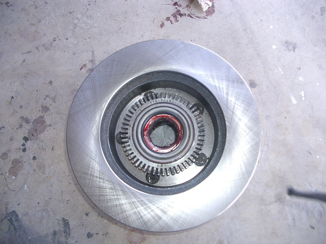 Brake rotor and hub assembly with visible part numbers