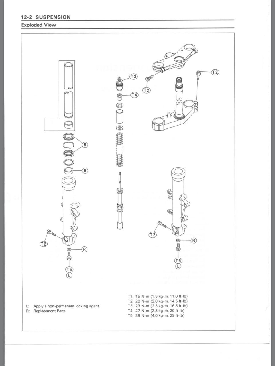 98-99 ZX9R fork exploded view