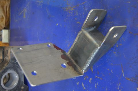1979 Ford Bronco - Made this bracket to help stiffen the dropped track bar mount. it uses the existing bolts for shock mount and the engine perch.