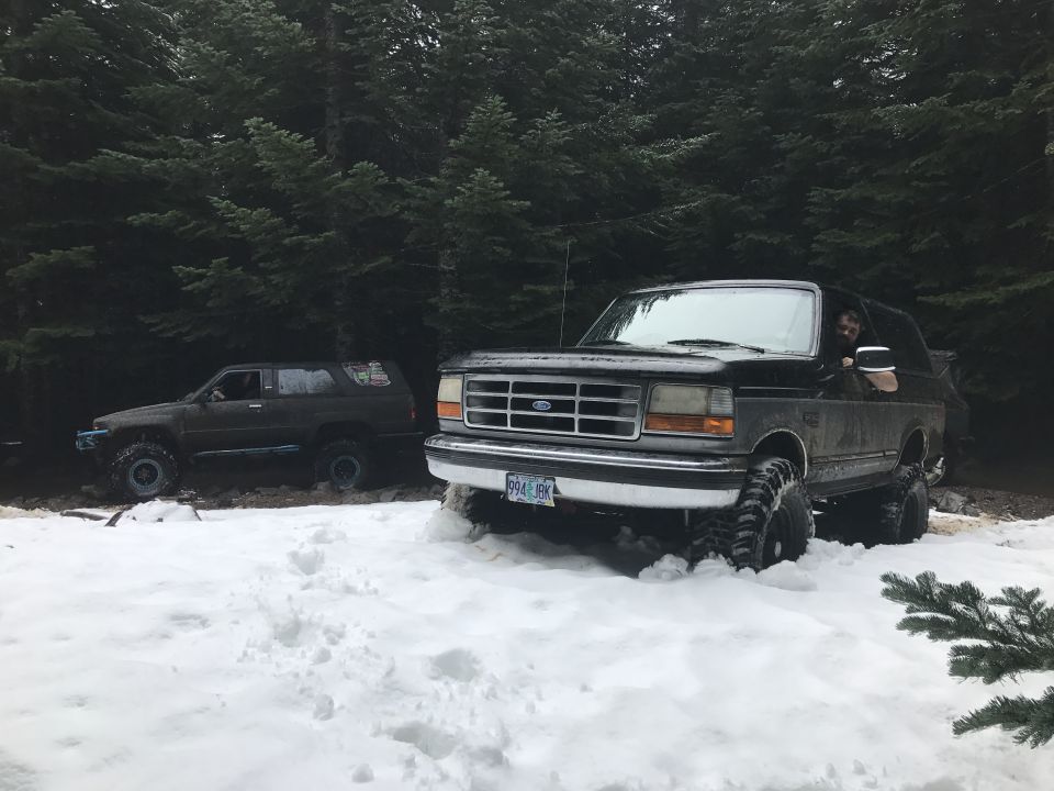 We found some snow at browns camp on our way to 7 up