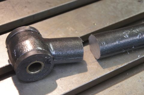 1979 Ford Bronco - Needed to make the track bar adjustable. Plenty of meat to drill and tap it for 3/4-16 rod end