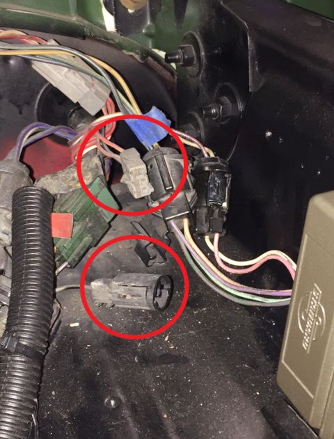 1978 Ford Bronco - Wiring harness and connectors, likely from an engine bay or dashboard area.