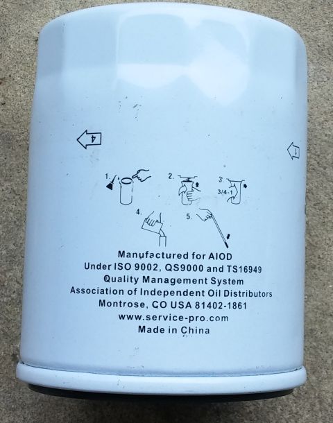 2000 Ford Crown Victoria - Oil filter manufactured for AIOD with installation diagrams and contact information.