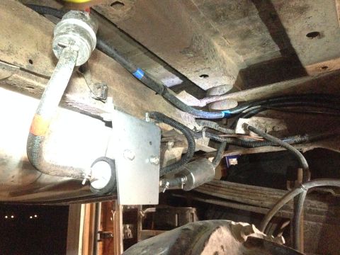 1979 Ford Bronco - Underside view of a vehicle's fuel system, showing installed components and wiring.