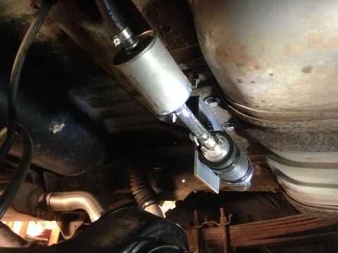 1979 Ford Bronco - Fuel filter and associated lines are visible in this undercarriage shot.
