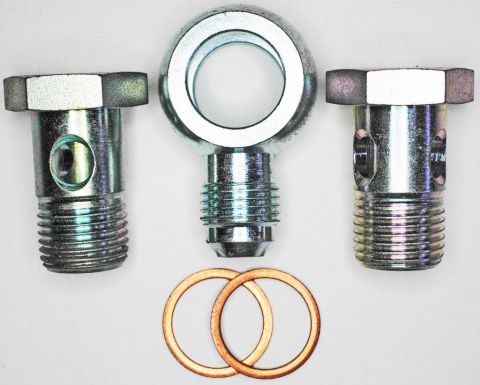 1982 Ford Bronco - These are banjo bolts and copper crush washers, likely for a brake or fuel line system.