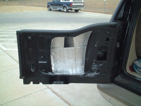 2000 Ford Excursion - Door after sound proofing mat installed