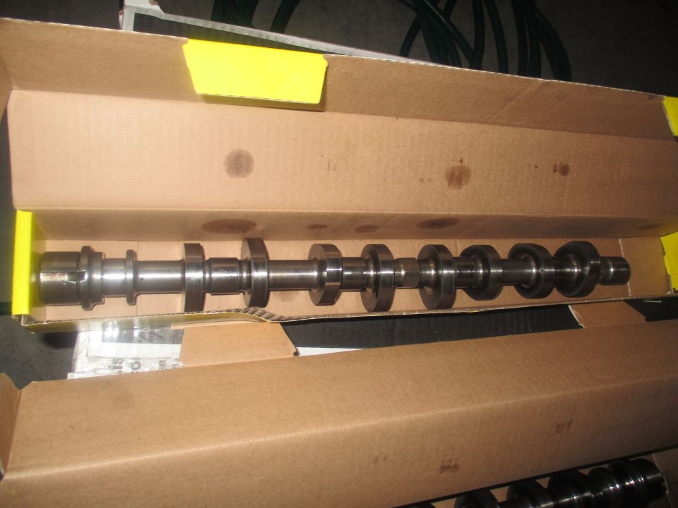 Camshaft in a cardboard box