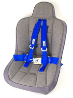 1996 Ford Bronco - This gray racing seat features a blue 5-point harness system.