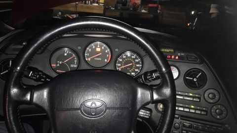 1994 Toyota Supra - Interior view of a 1994 Toyota Supra, showing the dashboard, steering wheel, and instrument cluster.