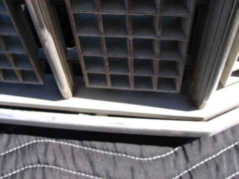 1973 Ford Ranchero - Close-up view of the distinctive grille on a 1973 Ford Ranchero.