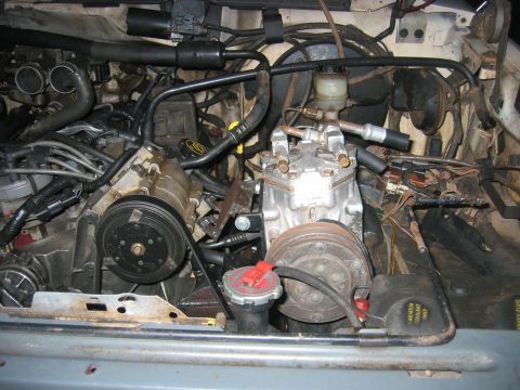 1989 Ford Bronco - Pretty full engine bay...have to relocated my airbox and airbox frame, which also means I have to fab up a new mount for my washer/coolant…