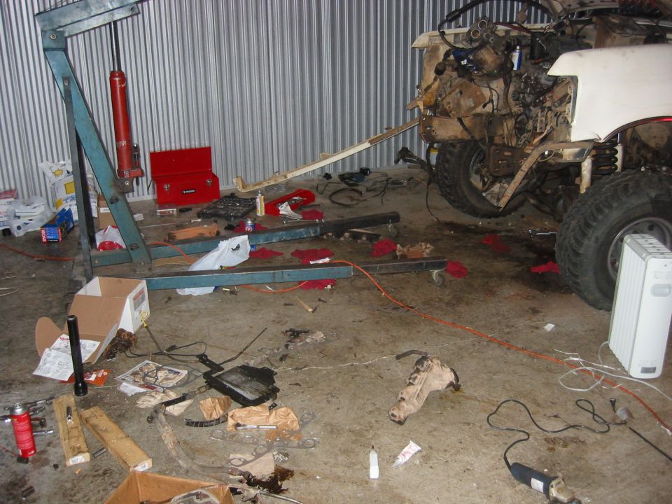 We made a mess....but we're done with the cherry picker at least...