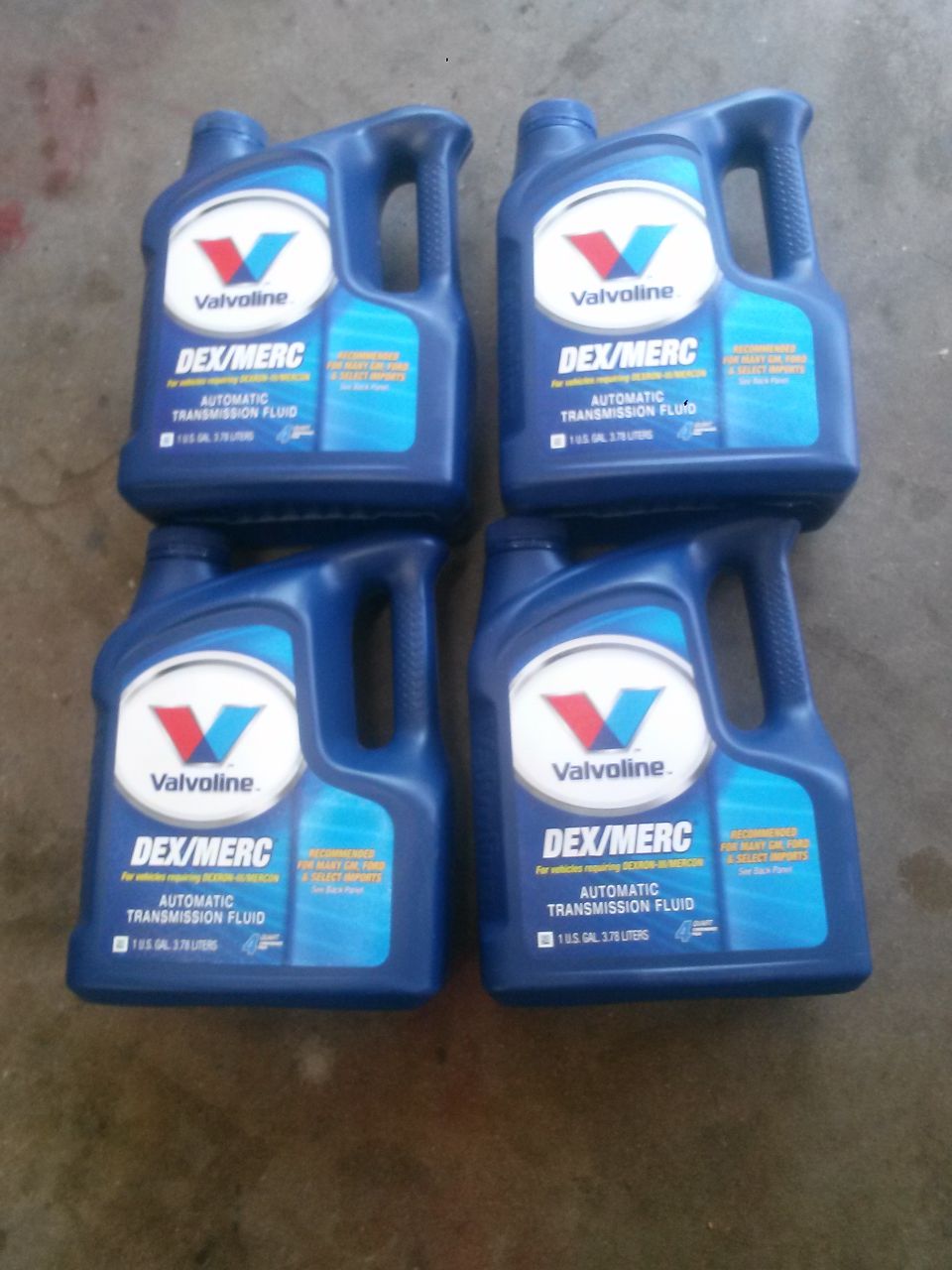 Four bottles of Valvoline DEX/MERC Automatic Transmission Fluid