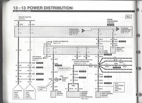 1996 Ford Bronco - Power Distribution 13