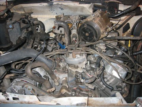 1989 Ford Bronco - AC compresser is gonna sit on top until I get a AC/PS bracket...to make a long story short I didnt have a Sag bracket and wanted one to use…