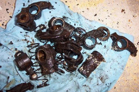 1968 Ford F-100 - These are the rocker components we're using. They came out of a '73 F100 that we bought for parts. They're messy but otherwise in great sha…