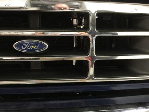 1996 Ford Bronco - Close-up of the front grille on a 1996 Ford Bronco.
