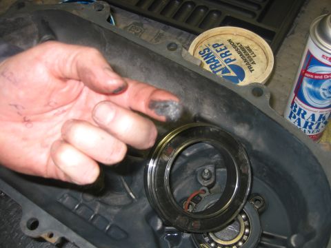 1989 Ford Bronco - All this is ground up metal still in the case after a round of parts washing. That magnetic collar was blistered and worn and was replaced.