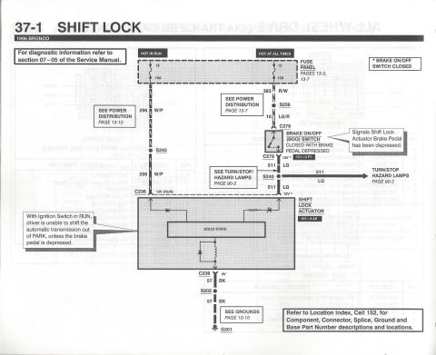 1996 Ford Bronco - Shift Lock Module