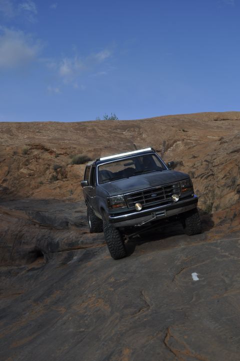 1991 Ford Bronco - This 1991 Ford Bronco is navigating a challenging rocky trail.