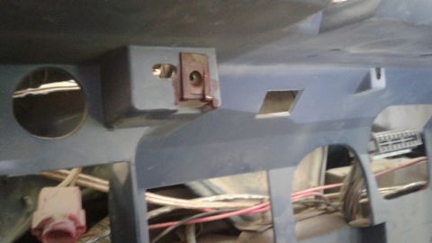 1985 Ford Bronco - Dykem on the captive nuts to transfer to gauge panel.
